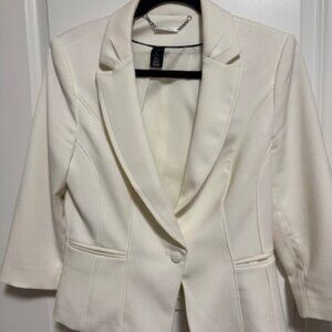 White House Black Market Cream Jacket Size 10